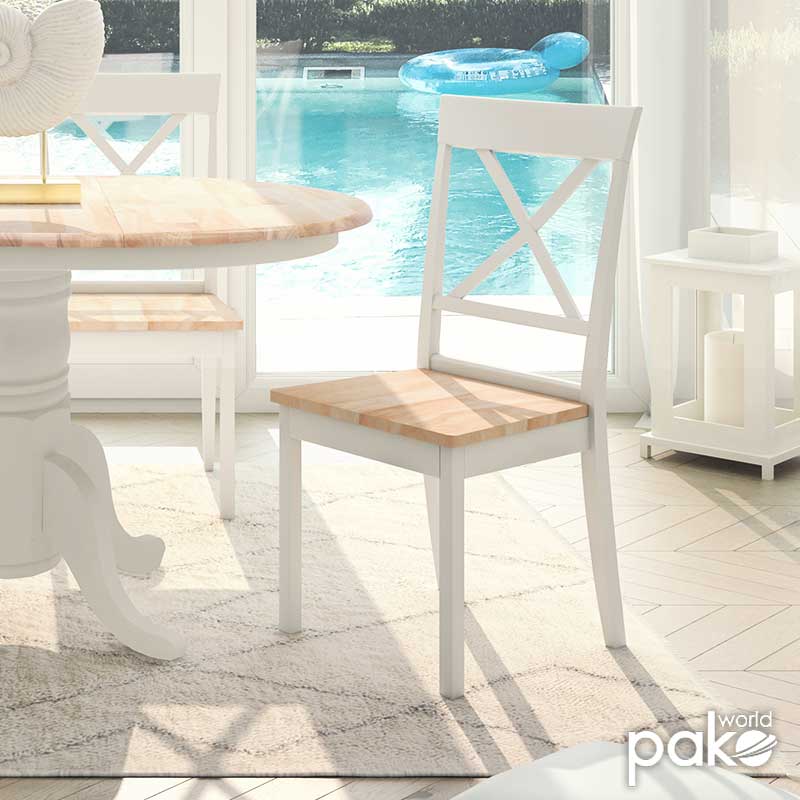 Chair Lars pakoworld wood-MDF white - natural