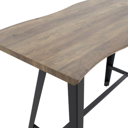 Dining table bar Fortitude pakoworld MDF walnut - black metal legs 140x70x103.5cm