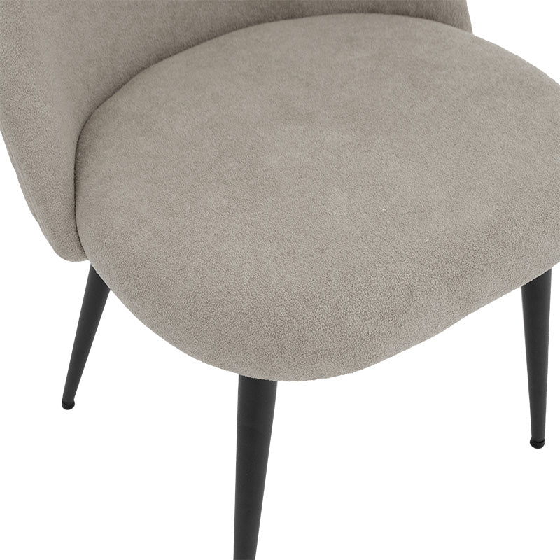 Chair Graceful pakoworld boucle fabric light gray-leg black