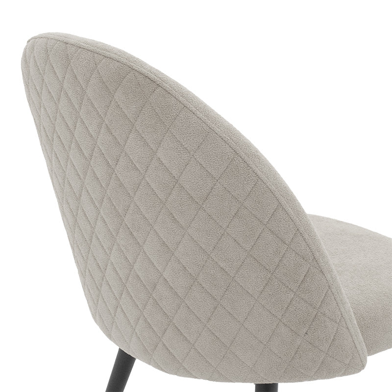 Chair Graceful pakoworld boucle fabric light gray-leg black