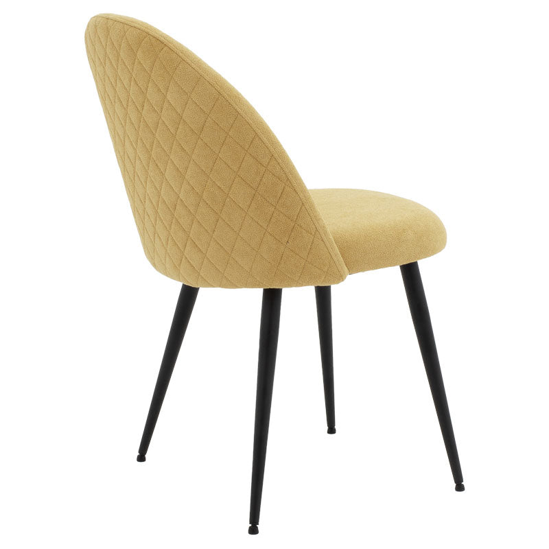 Chair Graceful pakoworld velvet yellow-black metal legs