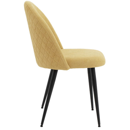 Chair Graceful pakoworld velvet yellow-black metal legs