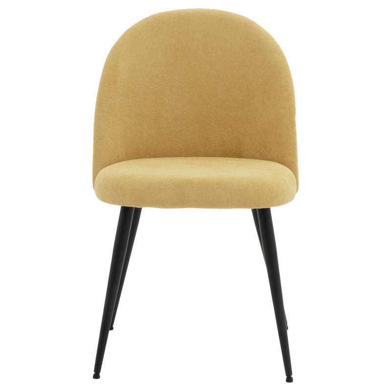 Chair Graceful pakoworld velvet yellow-black metal legs