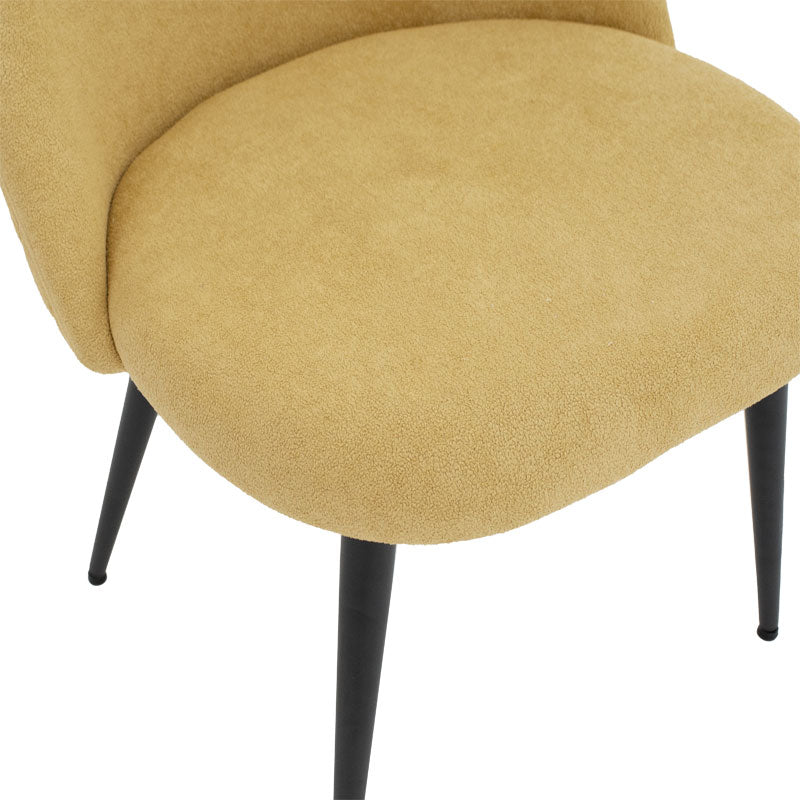 Chair Graceful pakoworld velvet yellow-black metal legs