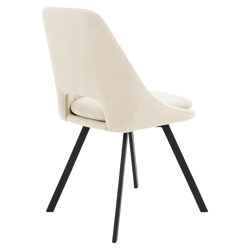 Initiate pakoworld chair bouclé fabric cream-leg black