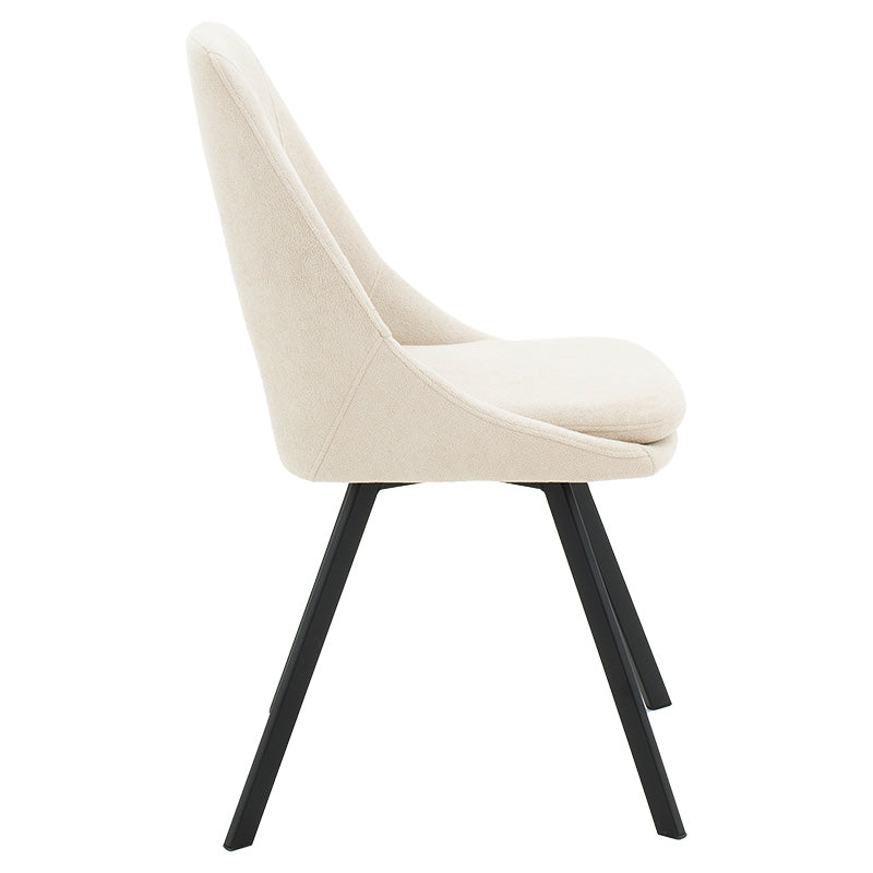 Initiate pakoworld chair bouclé fabric cream-leg black