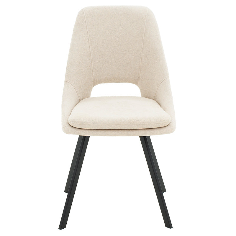 Initiate pakoworld chair bouclé fabric cream-leg black