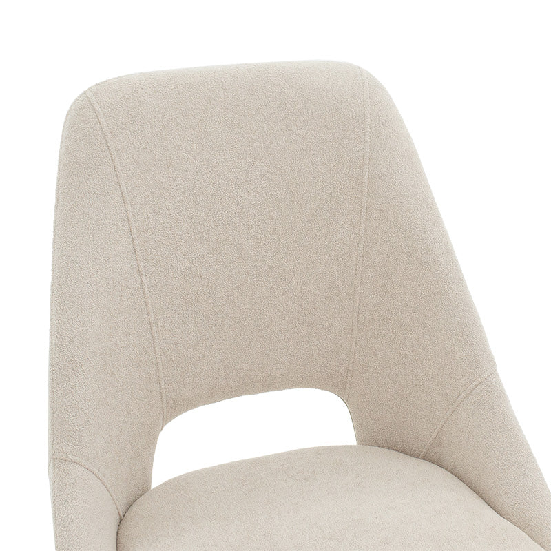 Initiate pakoworld chair bouclé fabric cream-leg black