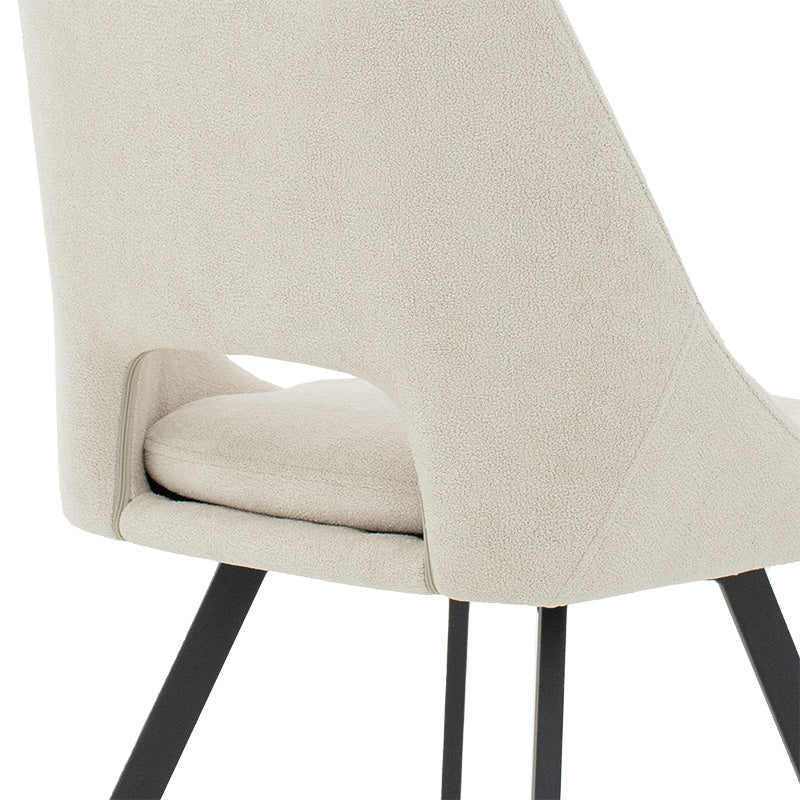 Initiate pakoworld chair bouclé fabric cream-leg black