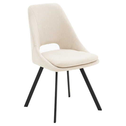 Initiate pakoworld chair bouclé fabric cream-leg black