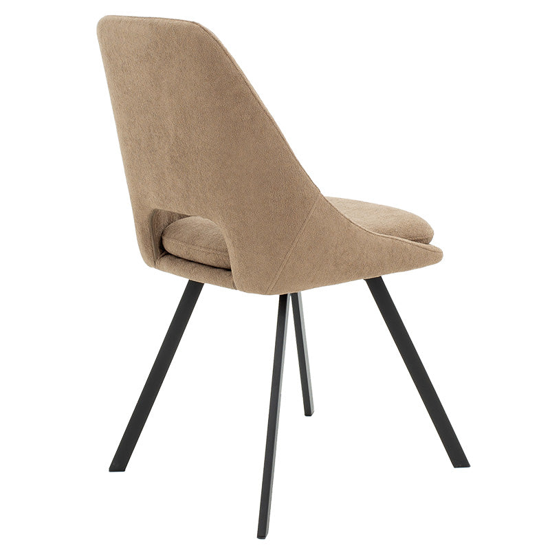 Initiate pakoworld chair bouclé fabric brown-leg black