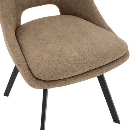 Initiate pakoworld chair bouclé fabric brown-leg black