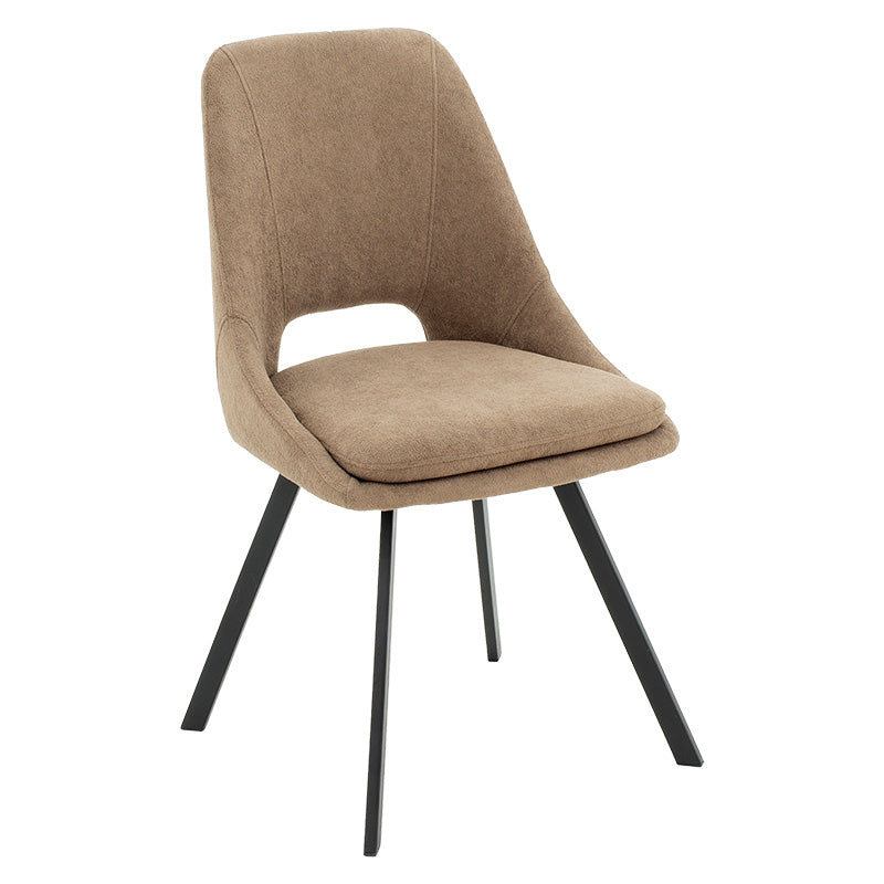 Initiate pakoworld chair bouclé fabric brown-leg black