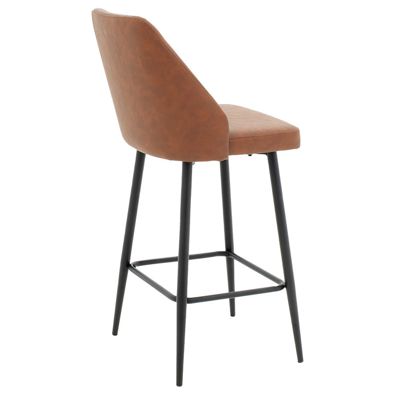 Bar stool Inflame pakoworld PU tan brown-metal black