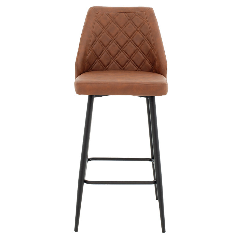 Bar stool Inflame pakoworld PU tan brown-metal black