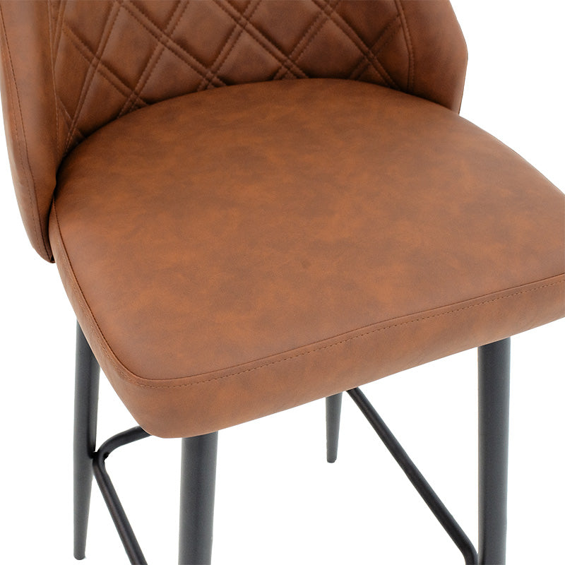 Bar stool Inflame pakoworld PU tan brown-metal black