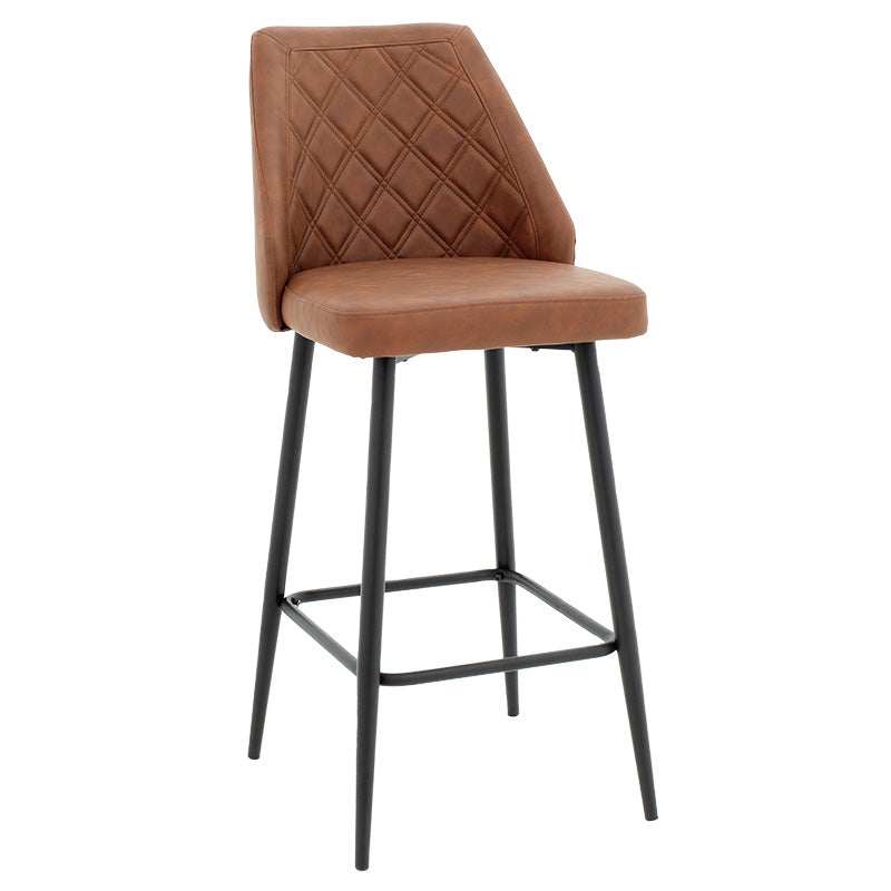 Bar stool Inflame pakoworld PU tan brown-metal black