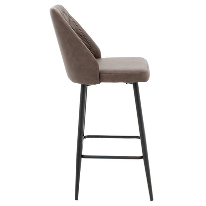 Bar stool Inflame pakoworld height PU dark brown - metal black