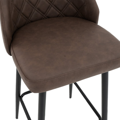 Bar stool Inflame pakoworld height PU dark brown - metal black