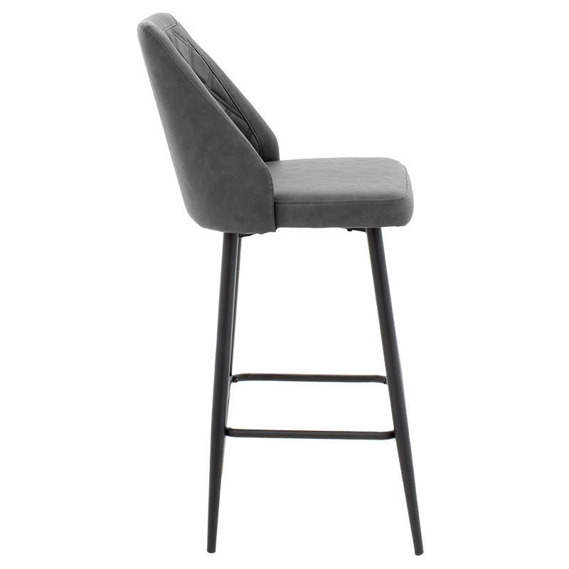 Bar stool Inflame height PU anthracite - metal black