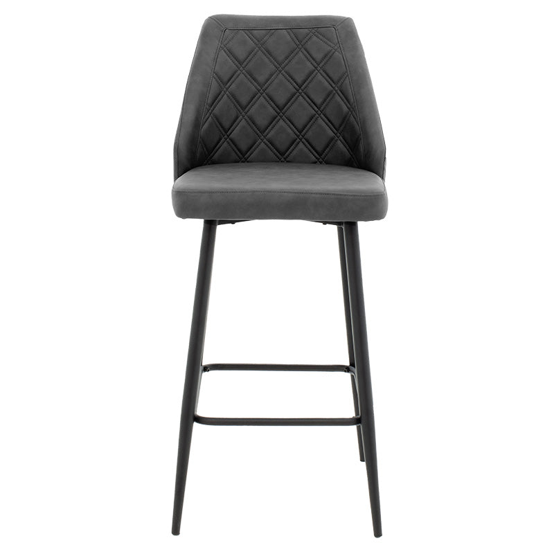 Bar stool Inflame height PU anthracite - metal black