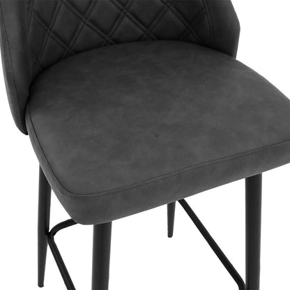 Bar stool Inflame height PU anthracite - metal black