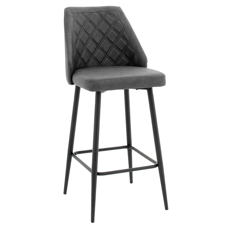 Bar stool Inflame height PU anthracite - metal black