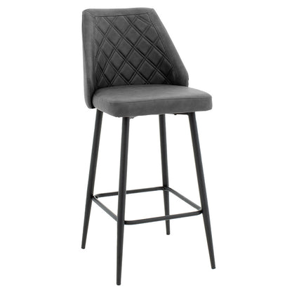 Bar stool Inflame height PU anthracite - metal black