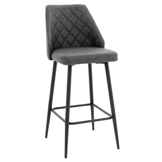 Bar stool Inflame height PU anthracite - metal black