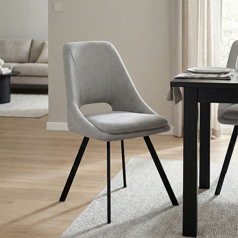 Chair Initiate fabric grey-black metal leg 48x57x85cm