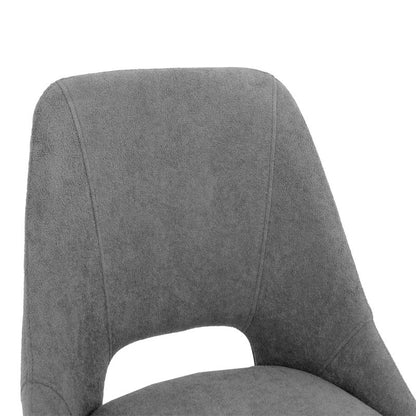 Chair Initiate pakoworld teddy fabric grey-black metal leg 48x57x85cm