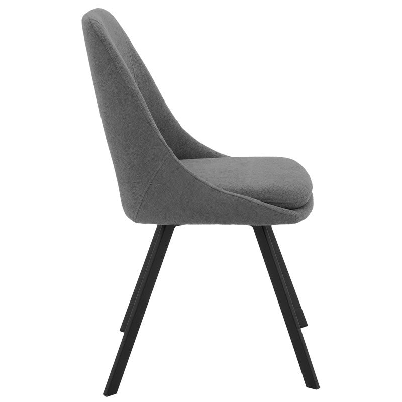 Chair Initiate fabric dark grey-black metal leg 48x57x85cm