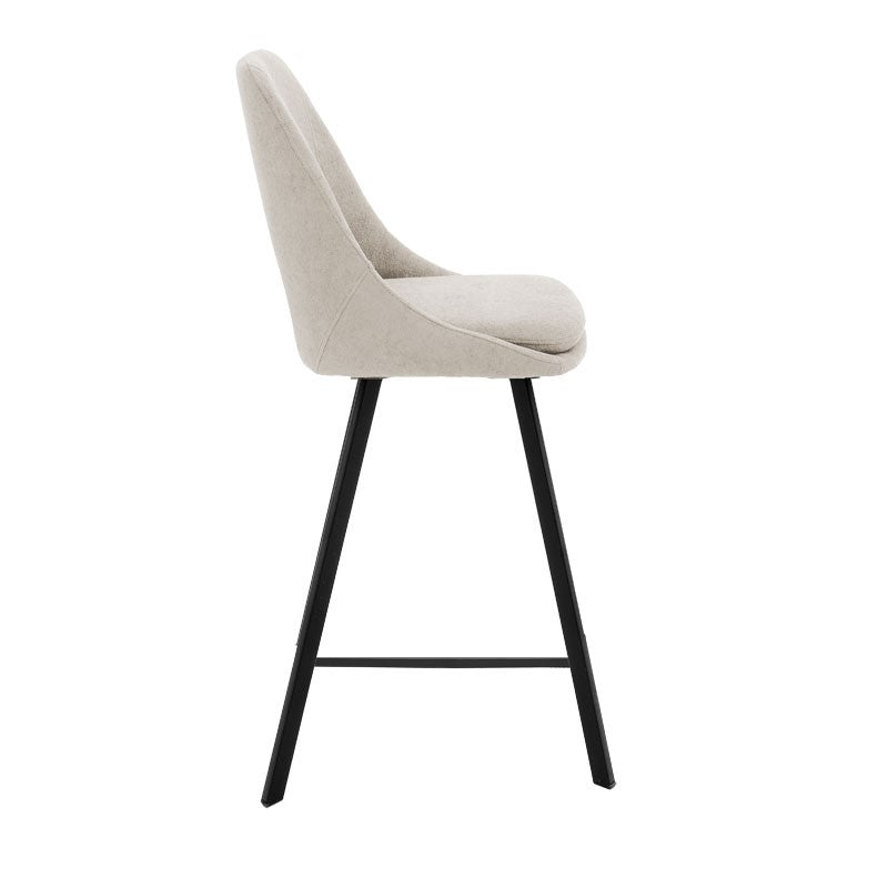 Bar stool Initiate cream fabric-leg black metal 48x56x98cm