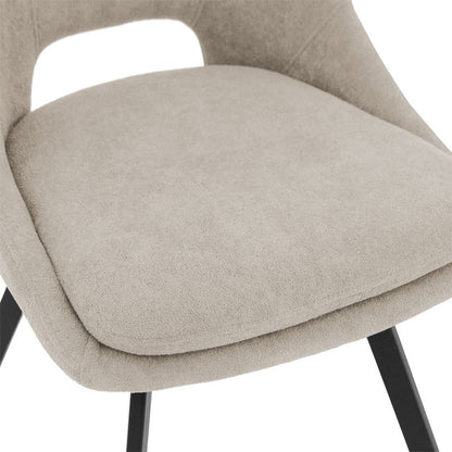 Bar stool Initiate cream fabric-leg black metal 48x56x98cm
