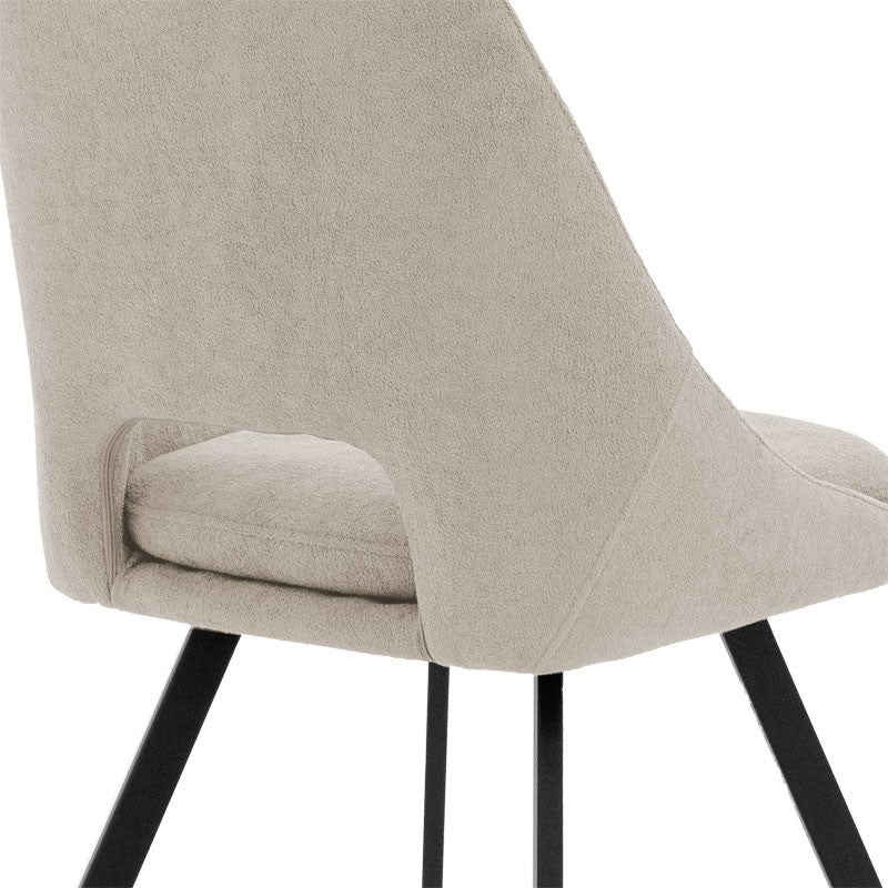 Bar stool Initiate cream fabric-leg black metal 48x56x98cm