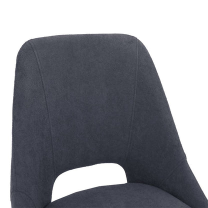 Bar stool Initiate pakoworld teddy fabric dark grey-black metal leg 48x56x98cm