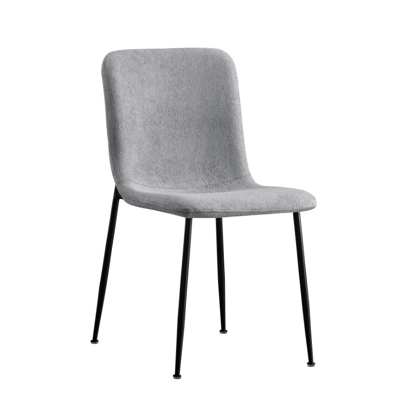 Gratify pakoworld chair gray bouclé fabric-leg black metal 43x56x83cm