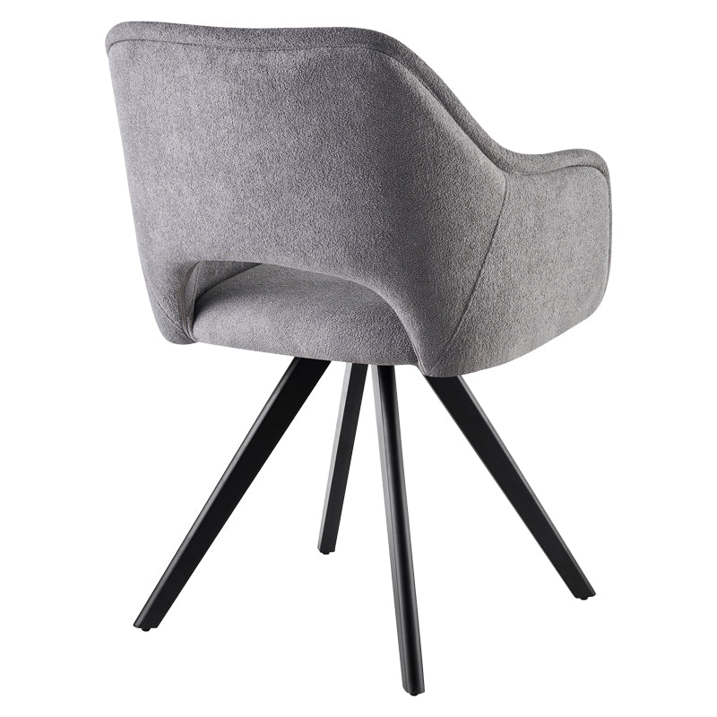 Rotating armchair Soreyia pakoworld light grey fabric-black metal leg 63x59x83cm