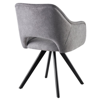 Rotating armchair Soreyia pakoworld light grey fabric-black metal leg 63x59x83cm