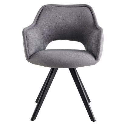 Rotating armchair Soreyia pakoworld light grey fabric-black metal leg 63x59x83cm