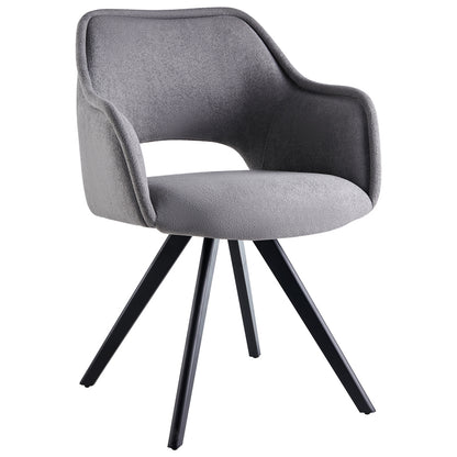 Rotating armchair Soreyia pakoworld light grey fabric-black metal leg 63x59x83cm