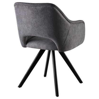 Rotating armchair Soreyia pakoworld dark grey fabric-black metal leg 63x59x83cm