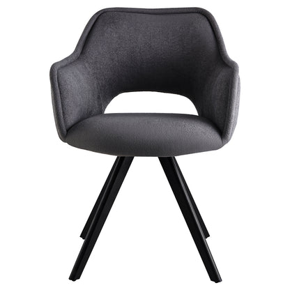 Rotating armchair Soreyia pakoworld dark grey fabric-black metal leg 63x59x83cm