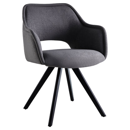 Rotating armchair Soreyia pakoworld dark grey fabric-black metal leg 63x59x83cm