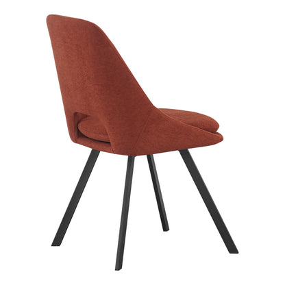 Chair Initiate fabric terracotta-black metal leg 48x57x85cm
