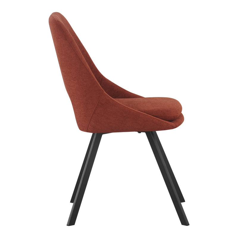 Chair Initiate fabric terracotta-black metal leg 48x57x85cm