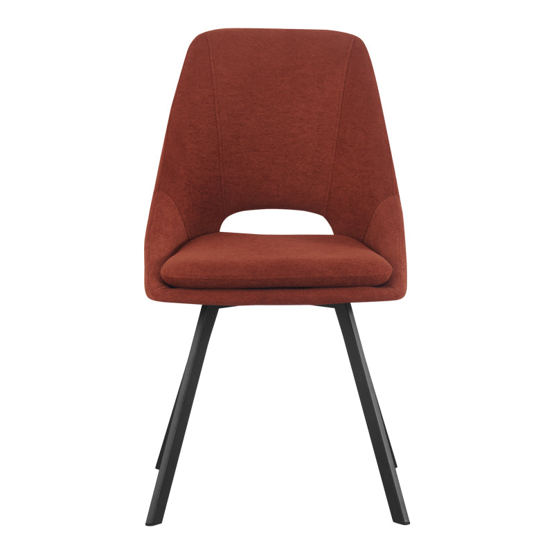Chair Initiate fabric terracotta-black metal leg 48x57x85cm