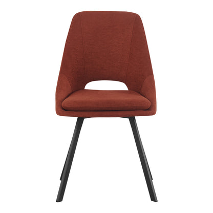 Chair Initiate fabric terracotta-black metal leg 48x57x85cm