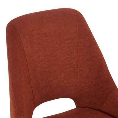 Chair Initiate fabric terracotta-black metal leg 48x57x85cm