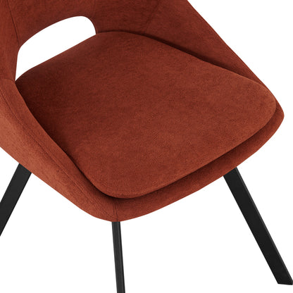 Chair Initiate fabric terracotta-black metal leg 48x57x85cm